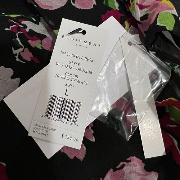 *EQUIPMENT* Large New w Tags Women's Semi Sheer Long Sleeve Button-Down Floral D - Picture 3 of 16